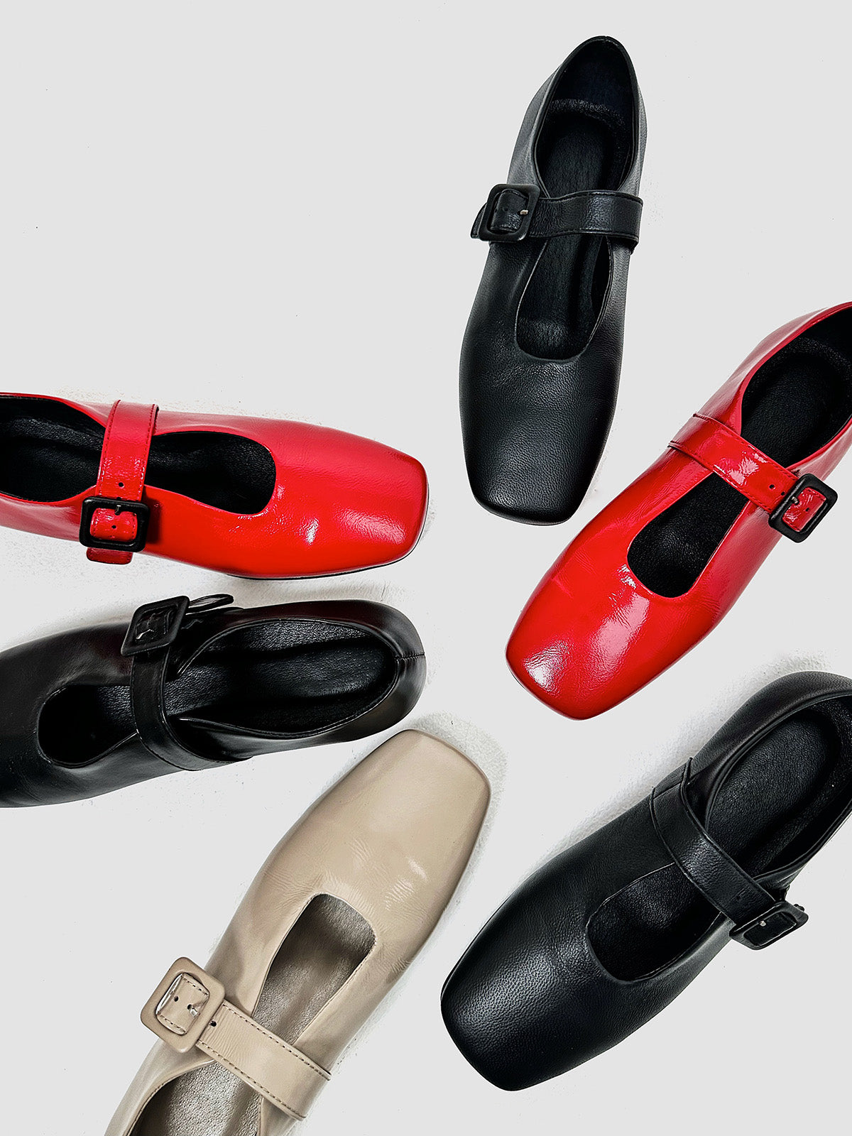 Lakierowane buty baletowe Mary-Jane