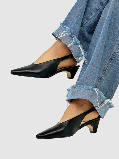 Slingbacki damskie ze skóry naturalnej 100%