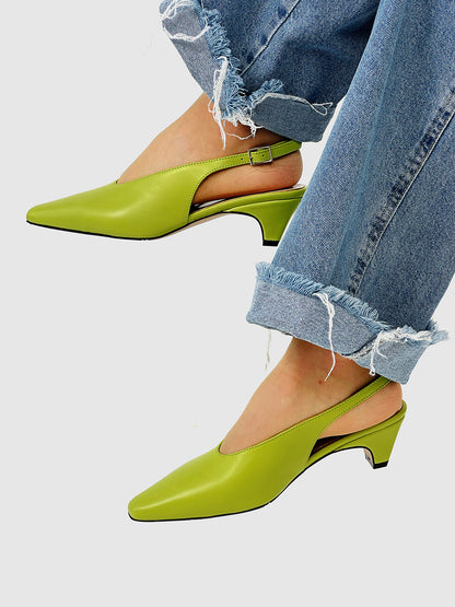 Slingbacki damskie ze skóry naturalnej 100%